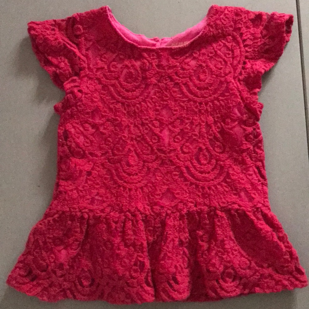 👗 OshKosh Toddler Girls pink lace top size 3T